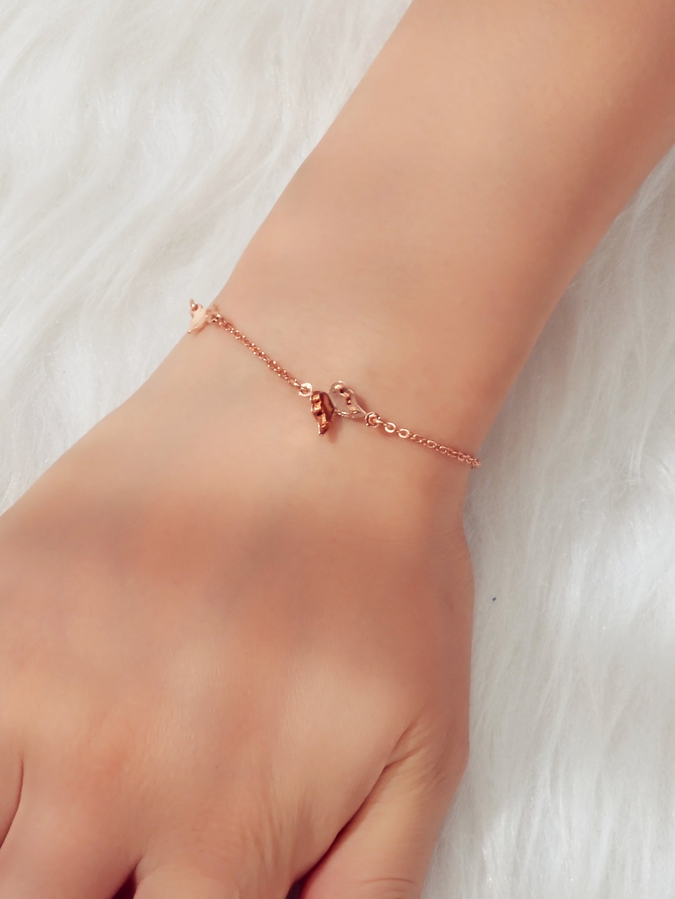 Anniversary Wedding Jewellery Rosegold Chain Butterfly Charm Bracelet Women Gift-1