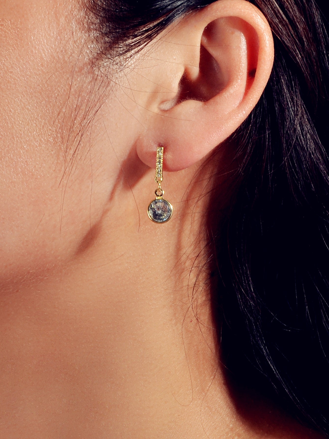 Luxurious Gift for Best Friends Simulated Zircon Strip Pierced Drop Stud Earring-1