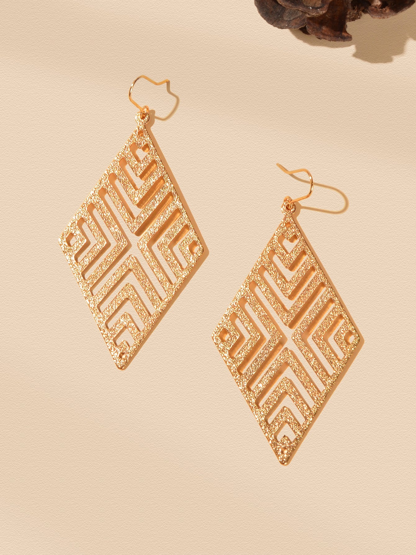 Stylish Cutout Geometric Pendant Earrings Contemporary Hollow Modern Jewellery-3