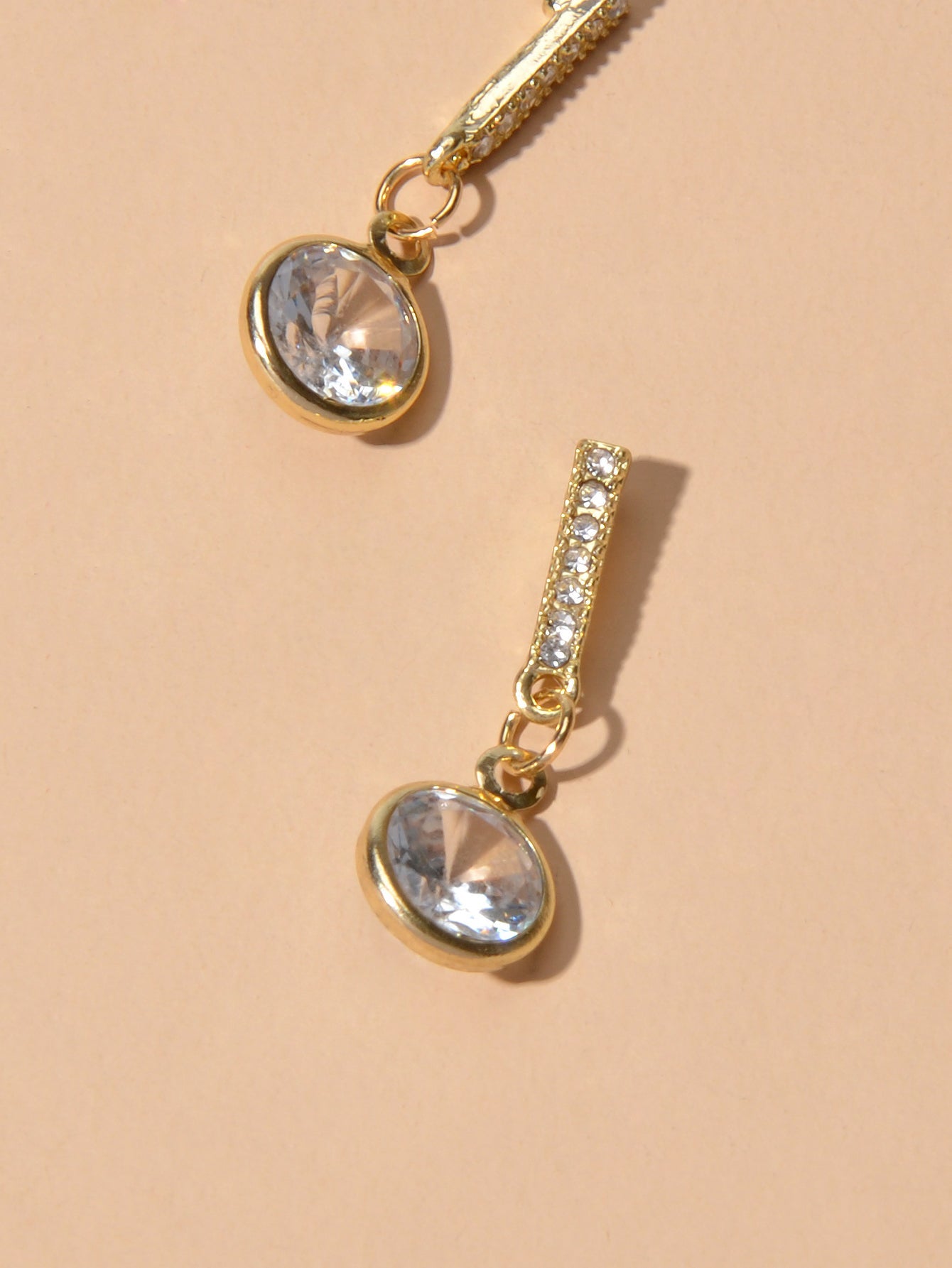 Luxurious Gift for Best Friends Simulated Zircon Strip Pierced Drop Stud Earring-4