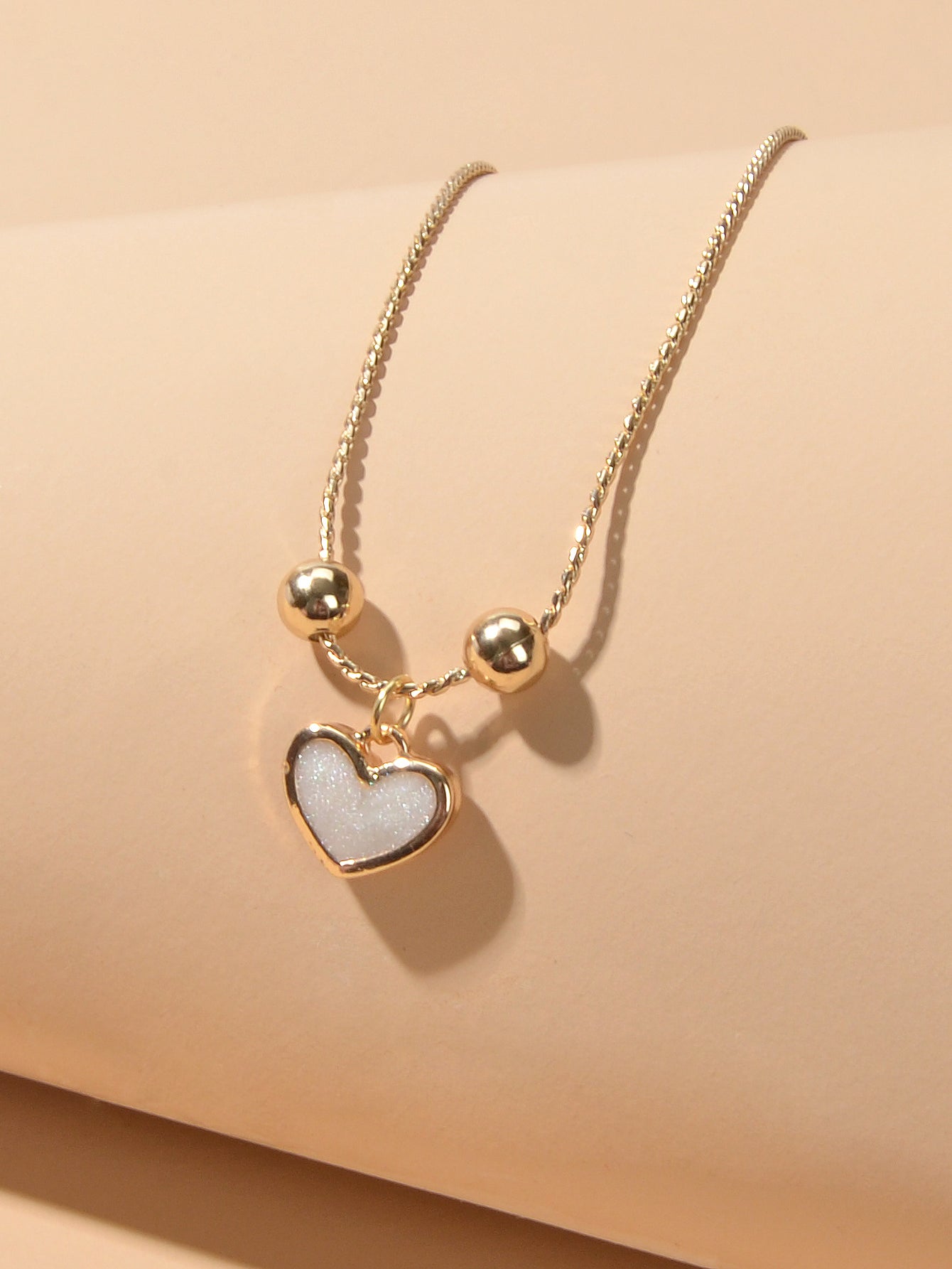 White Enamel Love Heart Charm Bracelet Adjustable Modern Trendy New Jewellery-2