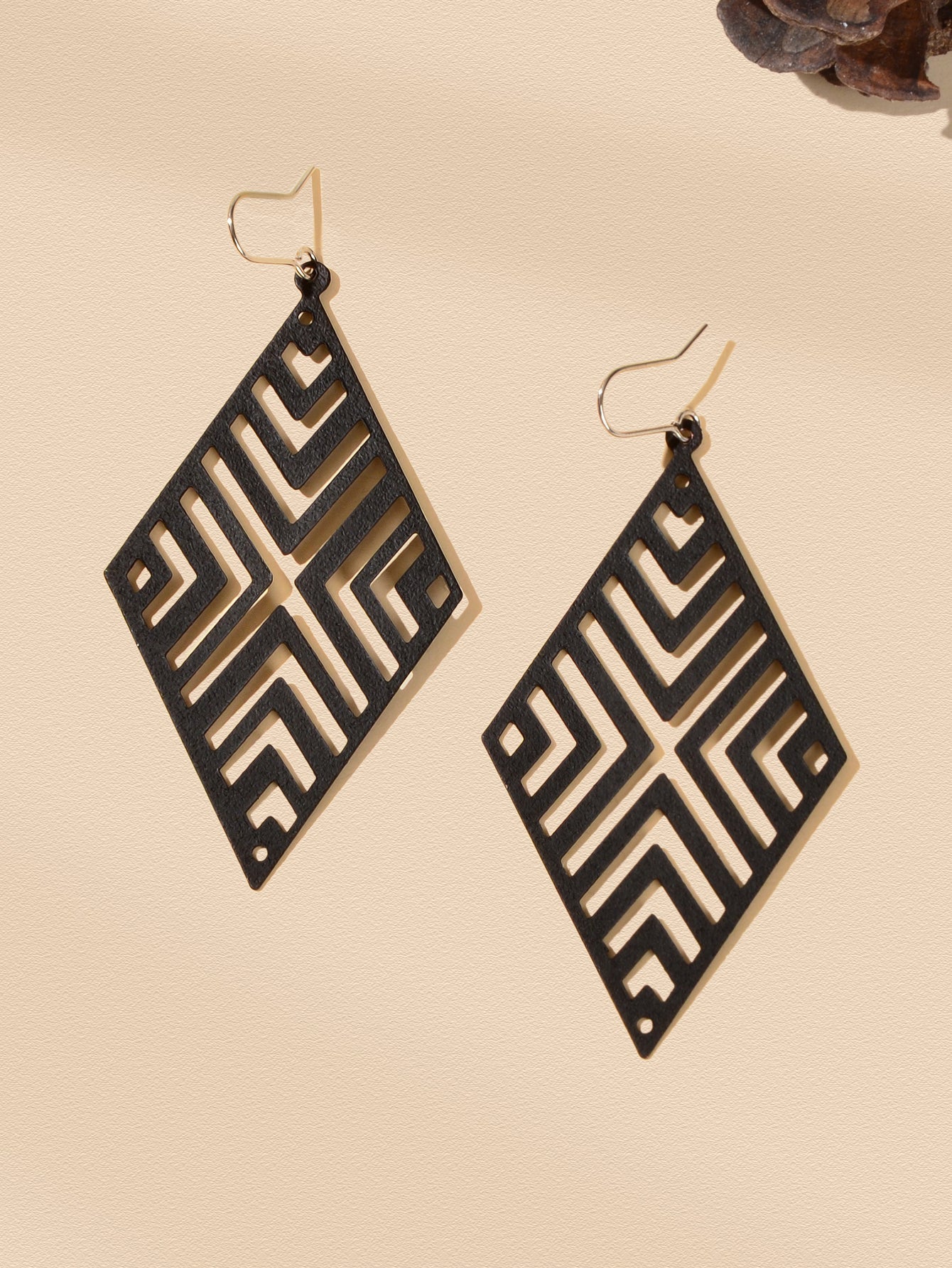 Stylish Cutout Geometric Pendant Earrings Contemporary Hollow Modern Jewellery-1