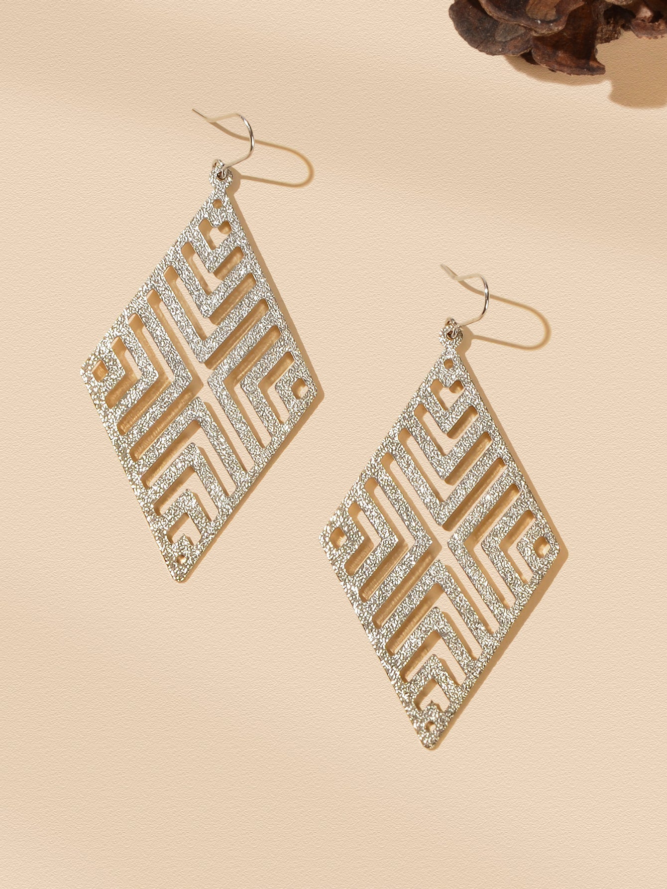 Stylish Cutout Geometric Pendant Earrings Contemporary Hollow Modern Jewellery-2