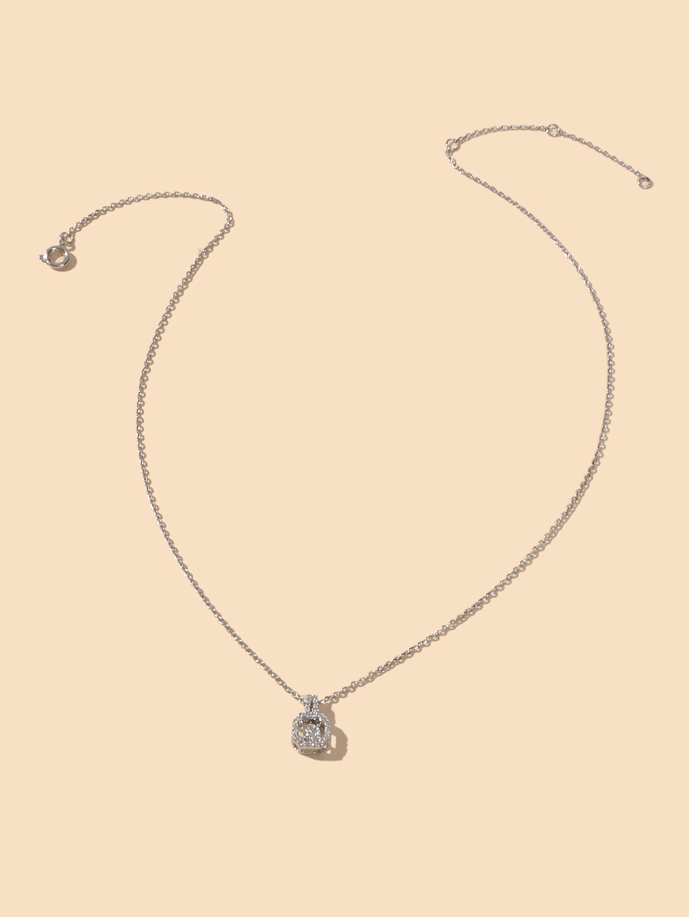 Perfect Wedding Engagement Jewellery Silver Chain Faux Zircon Square Necklace-2