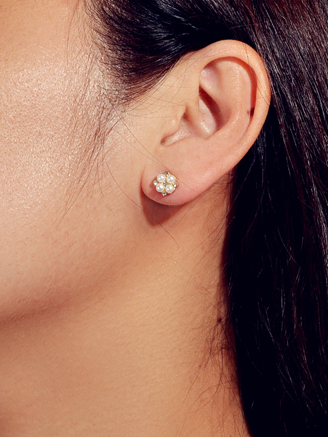 9 pairs Ladies Jewellery Shining Rhinestone Pearl Flower Heart Stud Earrings Set-4