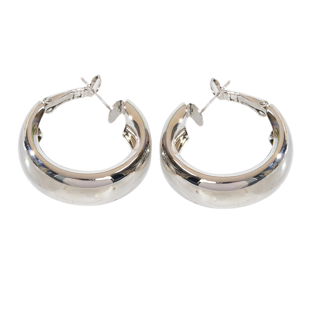 Punk Rock Silver Hoop Earrings C Shape Circle Stud Earrings Girls Teens Gift-4